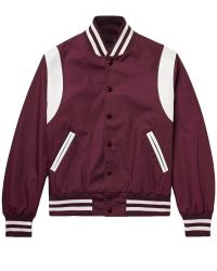 Varsity Satin jacket Mahroon Single stripe